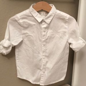 Zara Boy White Button Down Shirt